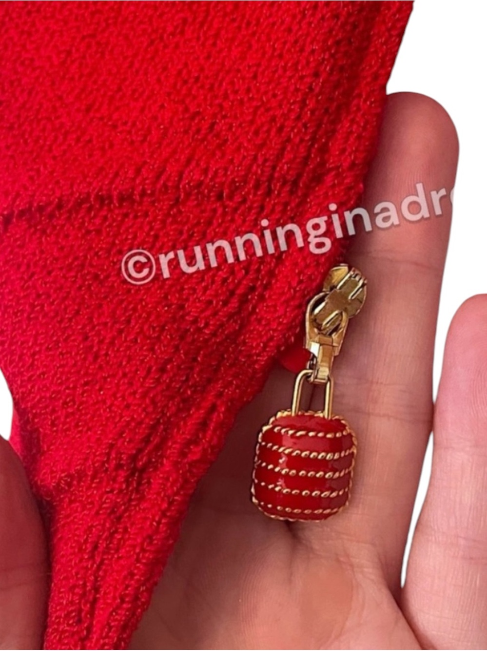 St John Collection Red Santana Knit Zip Jacket 12 Vintage Marie Gray Mock Neck - Picture 7 of 15